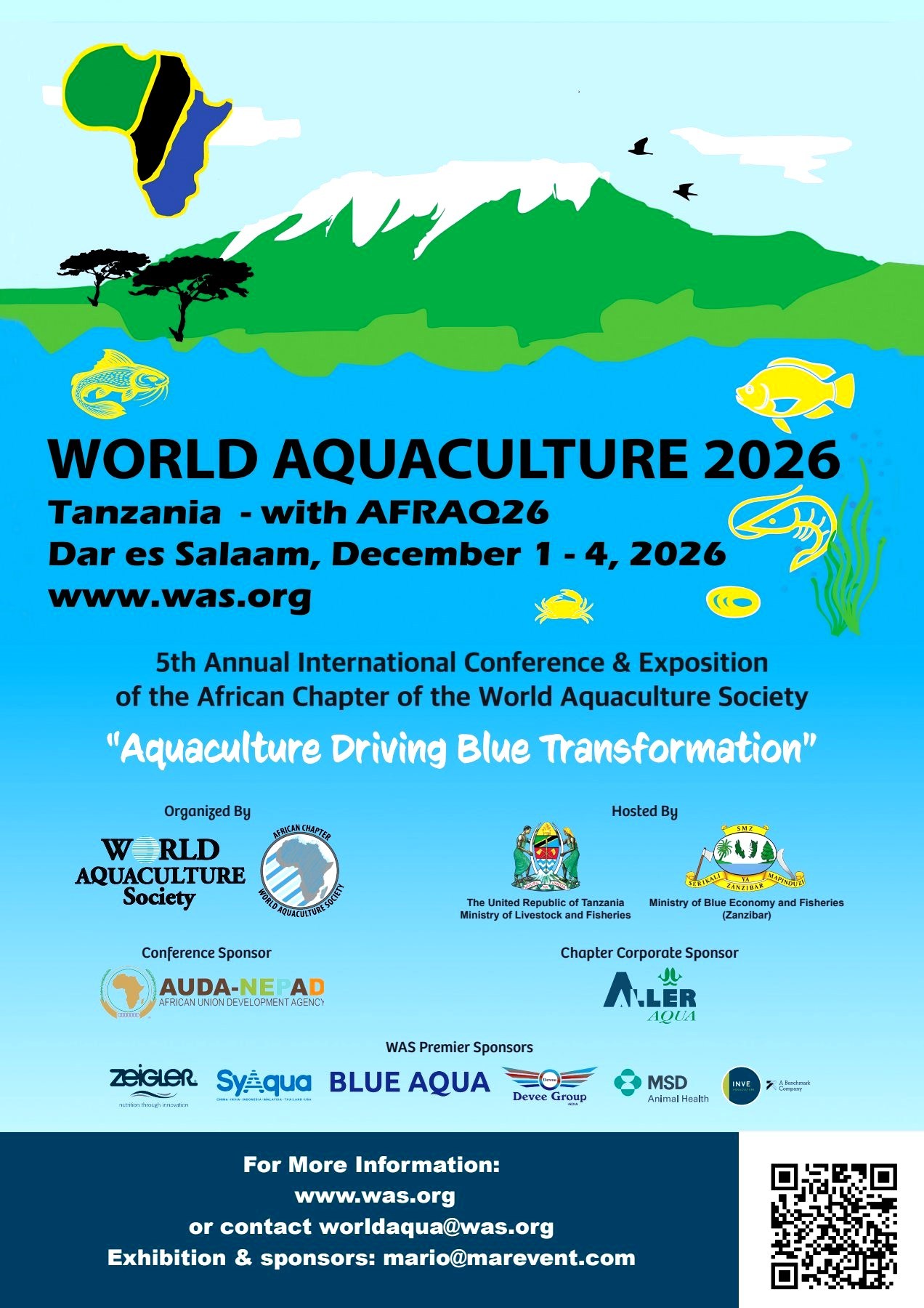 World Aquaculture 2026 Tanzania with AFRAQ26 flyer